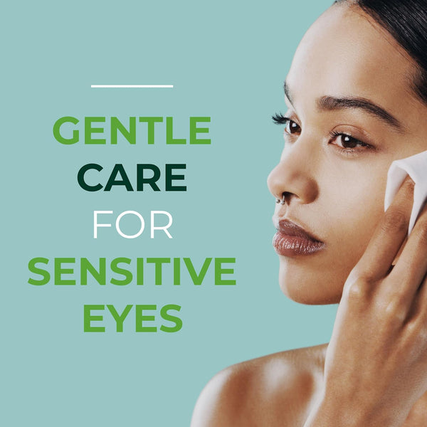 NOVEHA 60Pcs Tea Tree Oil Eyelid & Lash Wipes | with Hyaluronic Acid, Green Tea & Chamomile for Blepharitis, Itchy & Stye Eyes, Individually