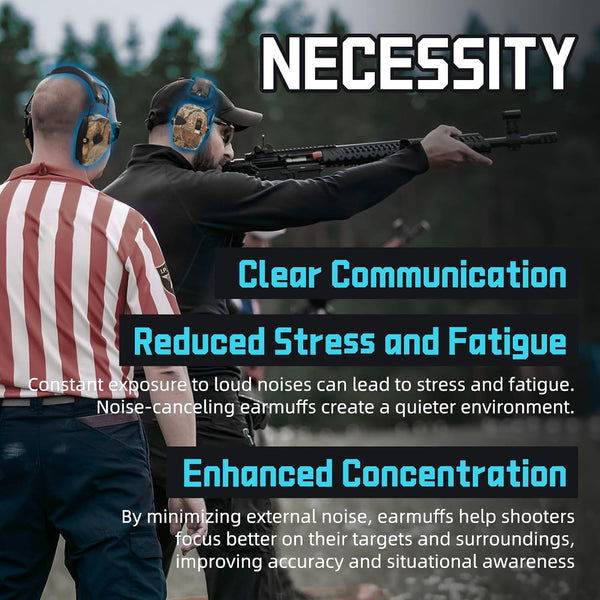 ZOHAN EM054 Electronic Ear Protection for Shooting Range with Sound Amplification Noise Reduction, Ear Muffs for Gun Range A1-black