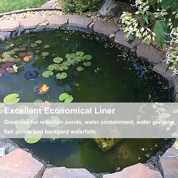 Inslat 20 Mil Pond Liner, 7x10 Ft Pond HDPE Skins Small Fish Pond Liners Rubber Pond Tarp Easy Cutting Underlayment for Fountains, Waterfall &