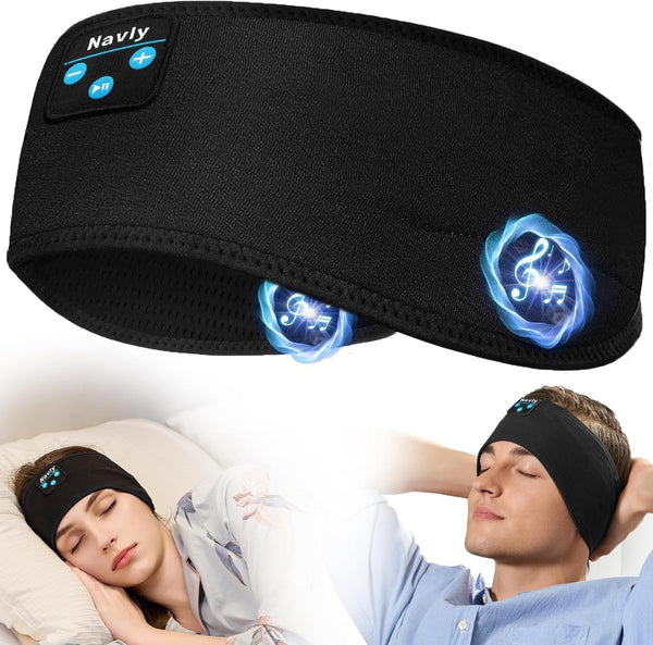 Navly Sleep Headphones, 10Hrs Sports Headband with Soft Cozy Earbuds Comfortable, Headphones Headband with Ultra-Thin HD Stereo Speakers Perfect