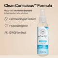 The Honest Company Plant-Based Hand Sanitizer Spray | Kills 99.9% of Germs | Hypoallergenic, Quick-Drying + Moisturizing | Fragrance Free, 2 Fl Oz