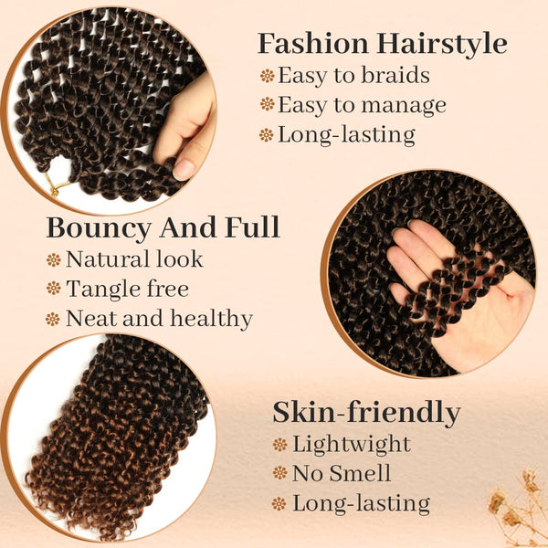 Passion Twist Hair - 12 Inch Water Wave Crochet Hair 8 Packs Short Crochet Braids Passion Twists Braiding Hair Bohemian Synthetic Hair Extension