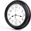 16 Inch Large Outdoor Clock Waterproof with Thermometer Retro Wall Clocks for Patio Pool Garden Home,Bronze 16" Bronze