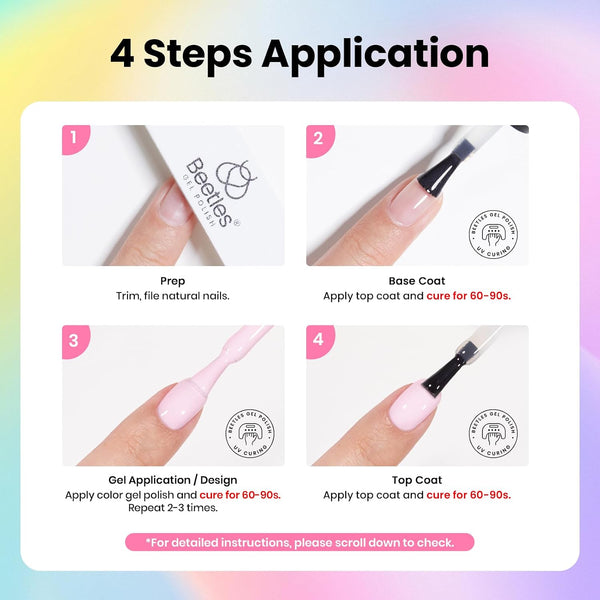 Beetles Gel Nail Polish Kit with U V Light - 80Pcs 55 Colors Gel Nail Kit | Color Enchantment with Everything Base Top Coat Beginner Starter at