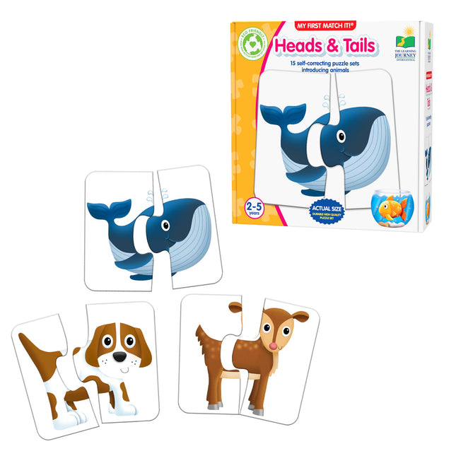 The Learning Journey: My First Match It! - Head and Tails - 15 Self-Correcting Animal Memory Matching Puzzles Games - Ed