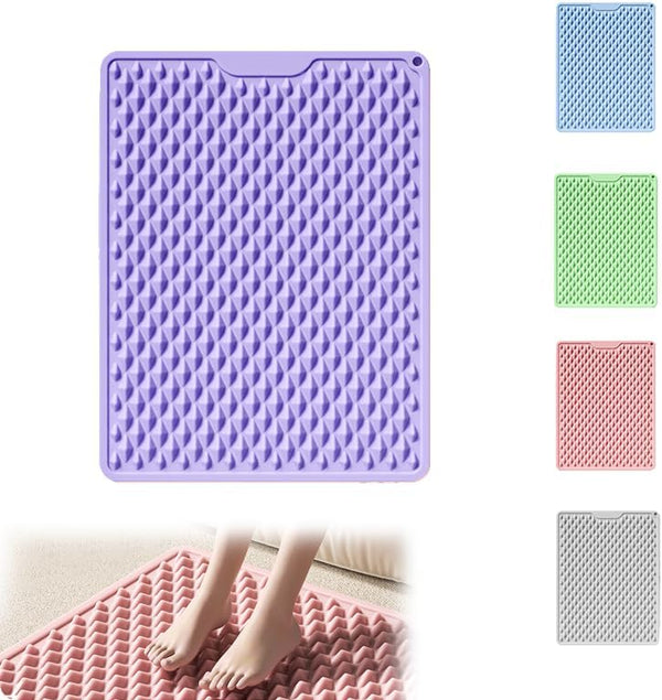 Lmljoo Silicone Cushion Portable Foot Reflexology Pad Foldable Foot Massage Mat Pressure Point Massage Mat Anti-Fatigue Standing Desk Standing Pad