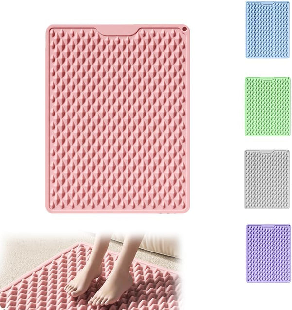 Lmljoo Silicone Cushion Portable Foot Reflexology Pad Foldable Foot Massage Mat Pressure Point Massage Mat Anti-Fatigue Standing Desk Mat Standing