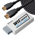 PORTHOLIC Wii to HDMI Converter 1080P with 5FT/1.5M High Speed HDMI Cable Wii2 HDMI Adapter Video&Audio with 3.5Mm Jack Audio, Support All Wii