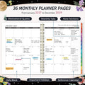 2027-2029 Monthly Planner - 3 Year Calendar 2027-2029 black