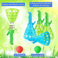 Duckura Outdoor Indoor Game Activities for Kids, Pop-Pass-Catch Ball Game with 4 Catch Launcher Baskets and 24 Balls, Easter Basket Stuffers Gifts