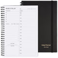 Daily Planner Undated, Asten To Do List Notebook Hourly Schedules Spiral Appointment Planner for Men and Women,PVC Hardcover,Elastic Closure,