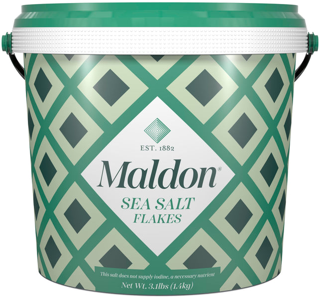 Maldon Salt, Sea Salt Flakes, 3.1 Lb, Bulk Tub, Kosher, Natural, Handcrafted, Go