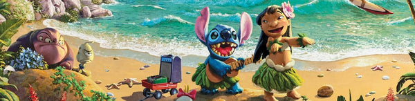 Ceaco - Thomas Kinkade Disney Lilo & Stitch 1000 Piece Jigsaw Puzzle, Premium Recycled Board, Made in USA, Includes Full-Color Poster, 26.75 x