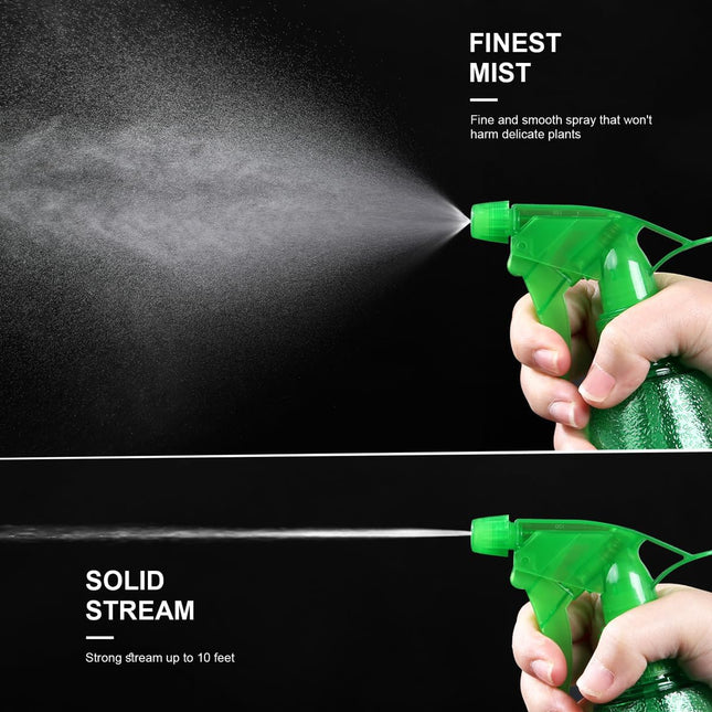 Spray Bottles 3-Pack, 16 Oz, Mist & Stream, Plastic Water Spray Bottle for Hair,