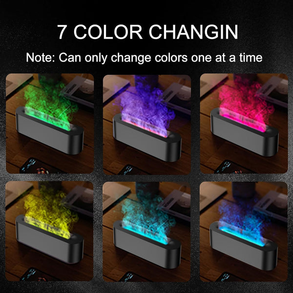 Colorful Flame Fire Diffuser Humidifier, Ultra-Quiet Aroma Essential Oils Aromatherapy Diffusers for Large Room, Bedroom, Office (Timeable,