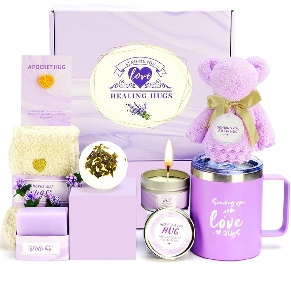 Valentines Day Gifts for Her - Romantic Self Care & Spa Gift Basket for Wife, Girlfriend, Women - Relaxation Recovery Care Package for Mom,
