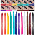 BestLand 12 Colors Matte Liquid Eyeliner Set Rainbow Colorful Neon Eyeliner Pencil Pigmented Waterproof Smudgeproof Long Lasting Gel Eye Liner