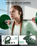 Pocbuds Bluetooth Headphones Wireless Earbuds 80Hrs Playtime Wireless Charging Case Digital Display Sports Ear Buds with Earhook Deep Bass IPX7