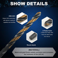 COMOWARE 60pcs Number Drill Bit Set, Wire Gauge to #60, HSS M2 Drill Bit, 135° Split Point, Black and Gold Coated, Drill Bit Set for