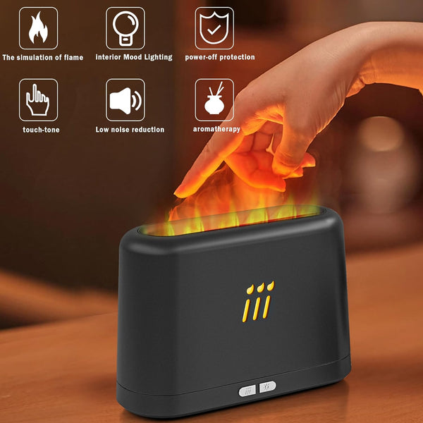 Ultrasonic Aroma Flame Diffuser for Essential Oils, 180Ml Cool Mist Humidifier with Auto-Off Protection, Aromatherapy Diffuser for Home, Office,