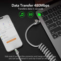 4-In-1 Coiled Universal USB Charging Cable -MAX 240W Fast Charging/Charger Cord with Multi USB Port for Iphone 16/15 14 13 Ipad Samsung Galaxy