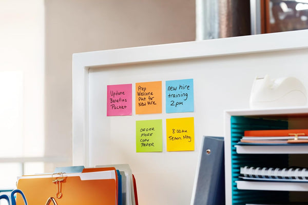 Post-it Super Sticky Notes, 4 x 4 in, Neon Fizz, 6 Lined Pads | School Supplies and Oﬃce Supplies, 2X the Sticking Power 4" x 4"