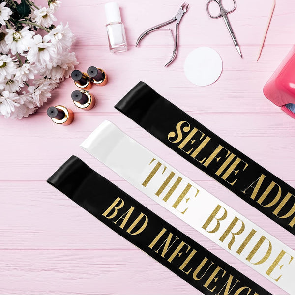 LEIFIDE 10 Pack Bride and Bridesmaid Sash Set Wedding Bachelorette Funny Team Gifts Sash Decorations for Woman Bride Bridesmaid of Honor Party