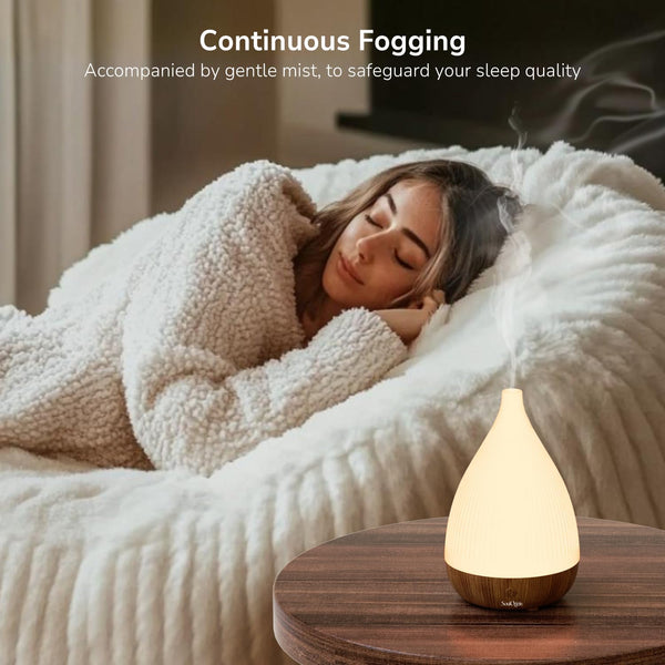 Ultrasonic Essential Oil Diffuser, Home Fragrance Aroma Diffuser with Auto Shut-Off, 8-Color Night Light & Ultra-Quiet Operation, BPA-Free