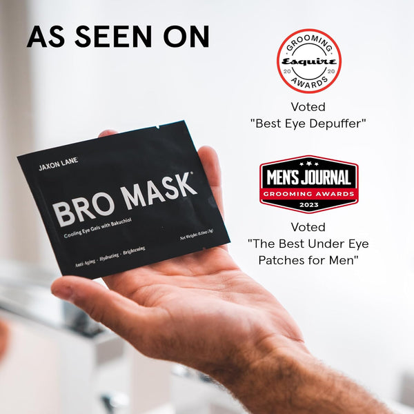 BRO MASK under Eye Gel Pads: Cooling Eye Patches for Dark Circles and Puffiness | anti Aging Hydrogel Eye Patch Set W/ Bakuchiol, Green Tea,