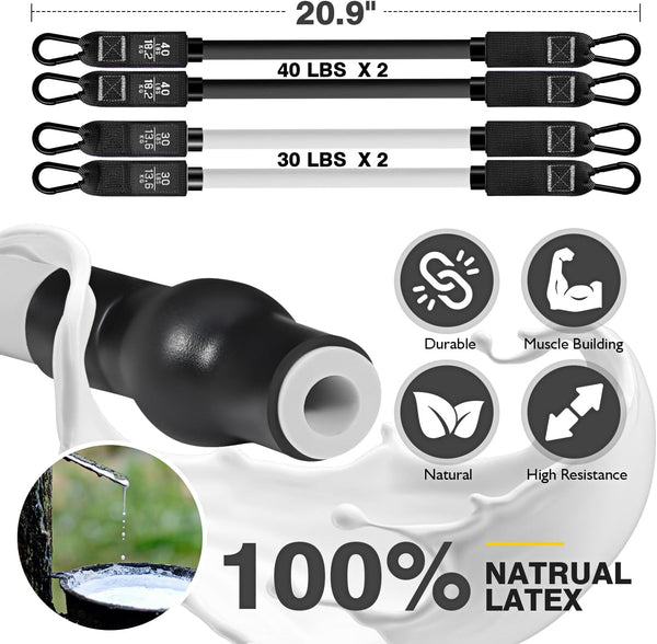 Pilates Bar Kit with Resistance Bands, Workout Equipment for Legs, Hip, Waist, Arm, Squats Exercise Equipment for Home Workouts, Adjustable