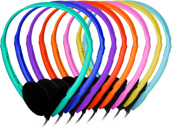 Classroom Kids Headphones Bulk 18 Pack for School Students Children Teen Boys Girls, Whole Bulk Headphones for Classroom Earphones 3.5mm Jack