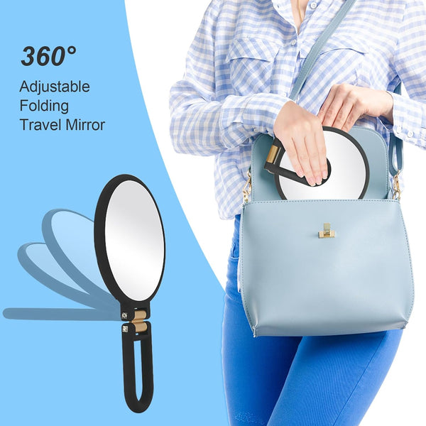 Sifolo 30x Magnifying Mirror, Travel Hand Mirrors with Handle - Double Side Handheld Mirror with 1X 30X Magnification & Adjustable Handle/Stand,