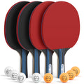 Ping Pong Paddles Set Table Tennis Rackets with Balls, Storage Case for Indoor Outdoor Table Tennis Paddle Game Accessories