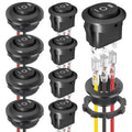 Round Rocker Switch, 3 Way Toggle Switchs, AC 125V 10A AC 250V 6A Waterproof Toggle Switch, 8 Pack Toggle Switch, Rocker Switch, with 4 Pack Shell
