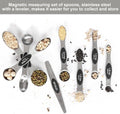 Magnetic Measuring Spoons Set Stainless Steel with Leveler, Stackable Metal Tablespoon Measure Spoon for Baking, Cups and Spoon Set Kitchen