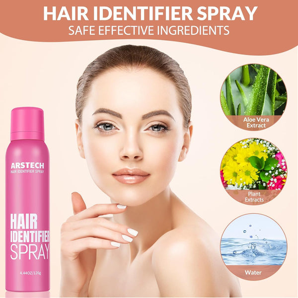 Hair Identifier Spray for Face Shaving Dermaplaning Tool Skin Body Dermaplaning Spray for Women with 4 Face Razor for Face Shaver Hair Removal Kit