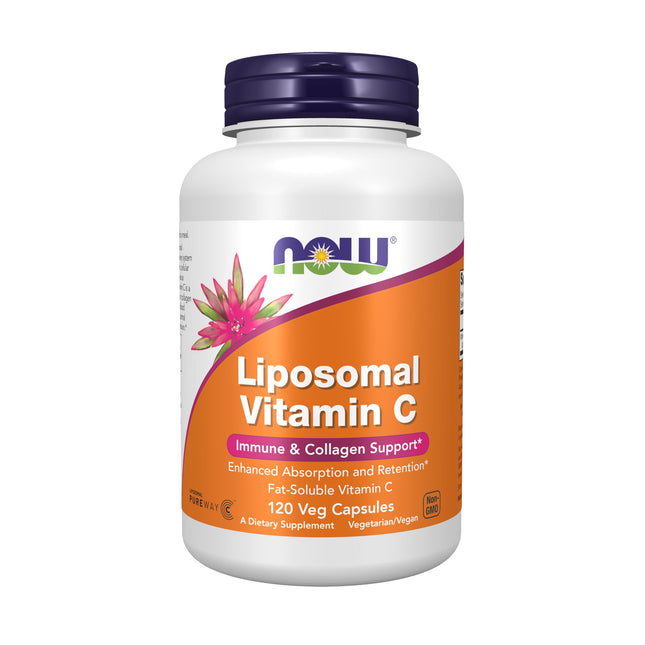 NOW Supplements, Liposomal Vitamin C, Immune & Collagen Support, 120 Veg Capsule