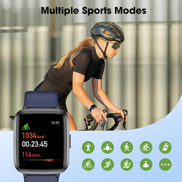 Fitness Tracker Watch with Heart Rate, Activity Tracker, Pedometer Watch | Step Counter, Heart Rate Monitor, Sleep Monitor, Alarm Clock,