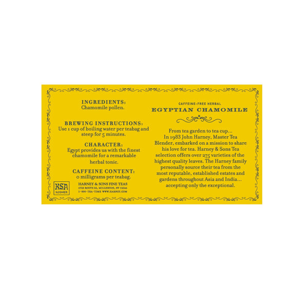 Harney & Sons Herbal Tea, Tea Bags, Chamomile, 50 Count | Egyptian chamomile herbal tea made with whole flower heads. Naturally caffeine free.