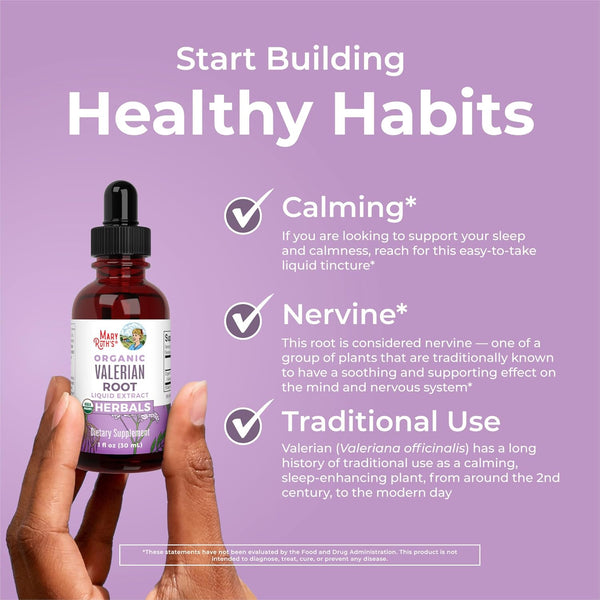 Maryruth Organics Valerian Root Liquid Drops | 2 Month Supply | Sugar Free | USDA Organic Valerian Root Drops | Support Sleep | Calm and Stress