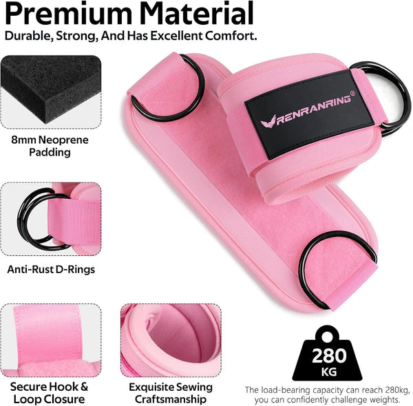 Ankle Resistance Bands with Cuffs, Ankle Bands for Working Out, Ankle Resistance Band for Legs and Glutes Workout Equipment, Butt Exercise