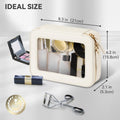 Prite Clear Makeup Bag Travel Cosmetic Organizer Toiletry Case for Women Beige Standard - Single Layer