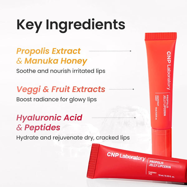 CNP Propolis Jelly Tinted Lipcerin™ - 02 Pink Donut, Hydrating Lip Balm & Gloss with Manuka Honey + Hyaluronic Acid, Stocking Stuffers, Gifts for