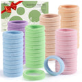 100 Pcs Thick Seamless Hair Ties, Ponytail Holders Hair Accessories for Women Girls No Damage for Thick Hair(Candy Colors) 1 Count (Pack of 100)