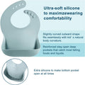 PandaEar Set of 3 Silicone Baby Bibs Waterproof, Soft, Unisex, 10-72 Months Brown/Blue/Green