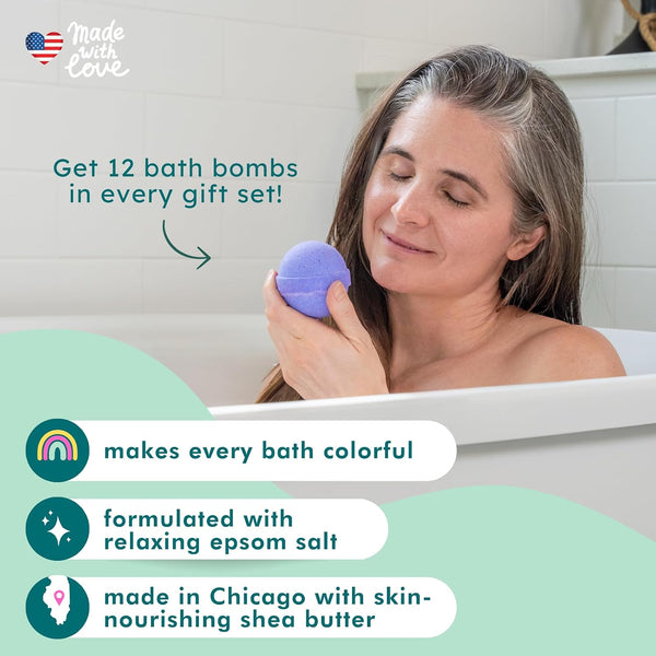 Anovina Natural Bath Bomb Gift Set for Women – Clean Luxury Bathbombs with Essential Oils – Non-Toxic Organic Bath Bombs for Relaxation – All