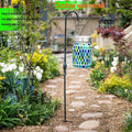 Solar Mosaic Glass Solar Hanging Lantern, Waterproof Outdoor Garden Light | Handcrafted blue mosaic solar hanging lantern projects beautiful