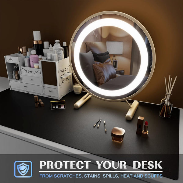 K KNODEL Large Office Leather Desk Mat, Mouse and Keyboard Pad, Computer and Laptop Mat, Desktop Protector and Cover, Writing Pad and Blotter