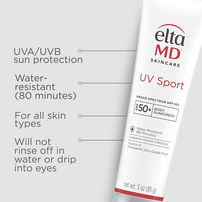 Eltamd UV Sport Sunscreen Lotion, SPF 50 Body Sunscreen, Water and Sweat Resista