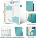 Daily Planner Undated, to Do List Notebook with Hourly Schedule Calendars Meal, Spiral Appointment Organizers Notebook for Man/Women, Pocket,Pen